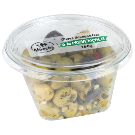 Olives Vertes et Noires Dénoyautées à la Provençale CARREFOUR LE MARCHE