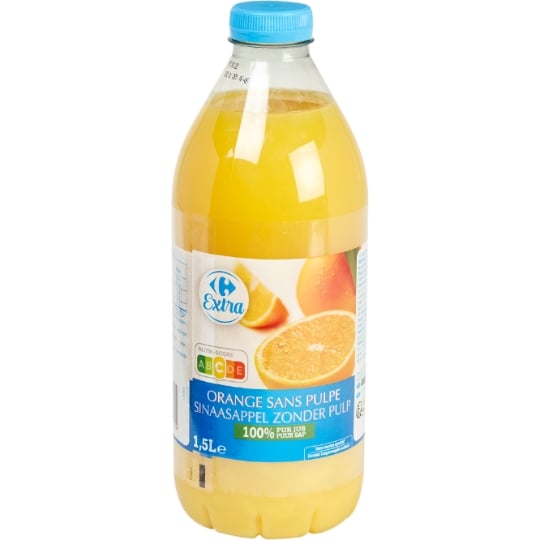 Jus d'orange 100% pur jus sans pulpe CARREFOUR EXTRA