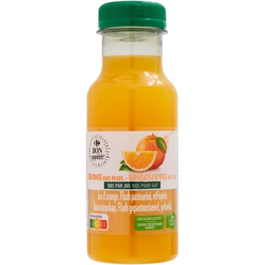 Jus d'orange avec pulpe CARREFOUR BON APPETIT !