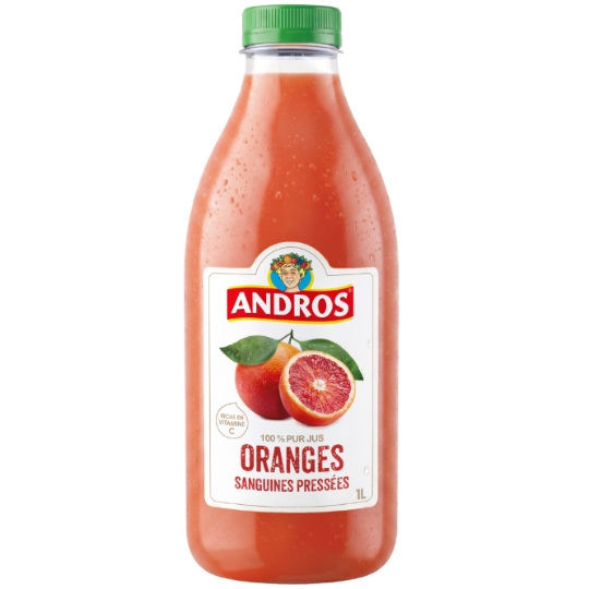 Jus D'Orange Sanguines Pressées 100% Pur Jus Sans Sucres Ajoutés ANDROS