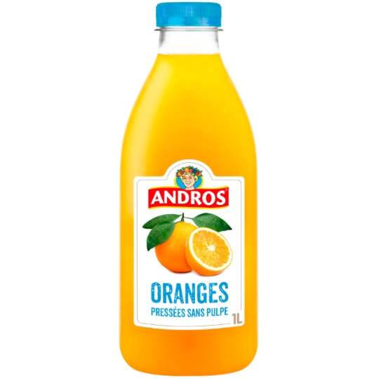 Jus D'Orange Pressées Sans Pulpe 100% Pur Jus Sans Sucres Ajoutés ANDROS