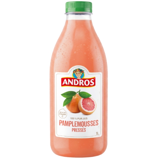 Jus De Pamplemousse Roses Pressés 100% Pur Jus Sans Sucres Ajoutés ANDROS