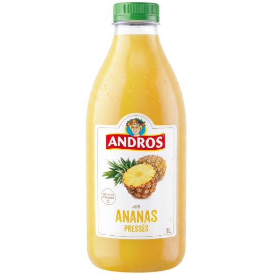 Jus D'Ananas Pressés 100% Pur Jus Sans Sucres Ajoutés  ANDROS
