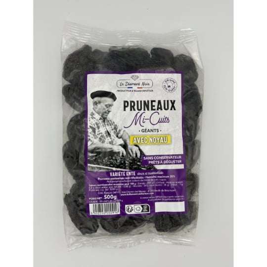 Pruneaux Mi-Cuits Géant 33/44 Avec Noyau Variété Ente LE DIAMANT NOIR