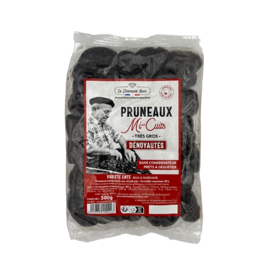 Pruneaux Mi-Cuits Très Gros Dénoyautés Variété Ente LE DIAMANT NOIR