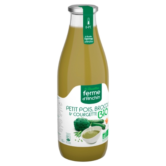 Soupe Bio petit pois brocoli et courgette FERME D'ANCHIN