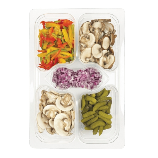 Légumes Plateau de Champignons, Poivrons et Cornichons 100% TOUT PRET