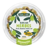 Olives Dénoyautées aux Herbes Persil, Ciboulette, Basilic et Ail SUD & SOL
