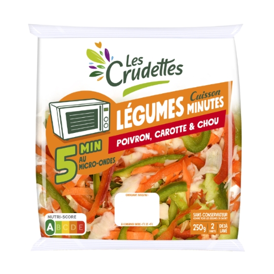 Mélange de Légumes Cuisson Minute Poivron Carotte et Chou LES CRUDETTES