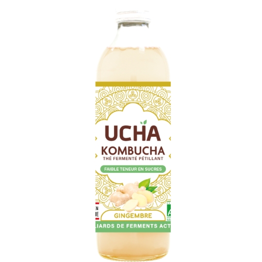 Boisson Pétillante au Thé Fermenté Gingembre Bio UCHA