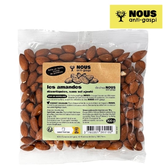 Amandes decortiquées natures NOUS ANTI GASPI
