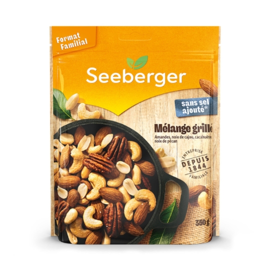 Mélange Grillé Amandes, Noix de Cajou, Cacahuètes, Noix de Pécan SEEBERGER