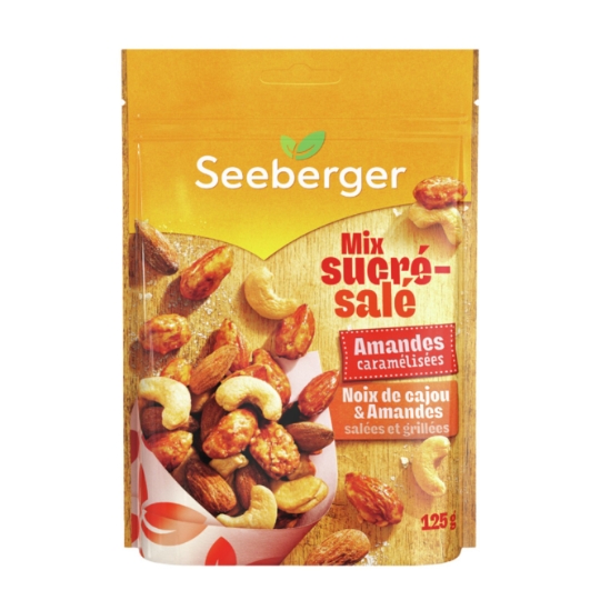 MIx Sucré-Salé Amandes Caramélisées, Noix de Cajou & Amandes Salées et Grillées SEEBERGER