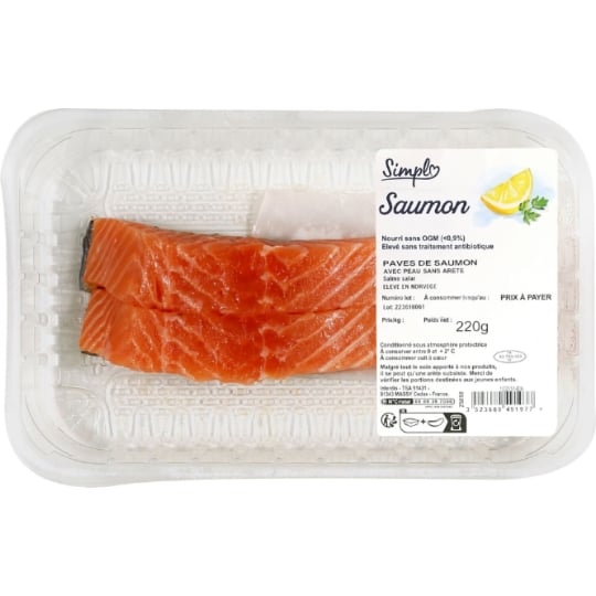 Pavés de Saumon Avec Peau Sans Arêtes SIMPL