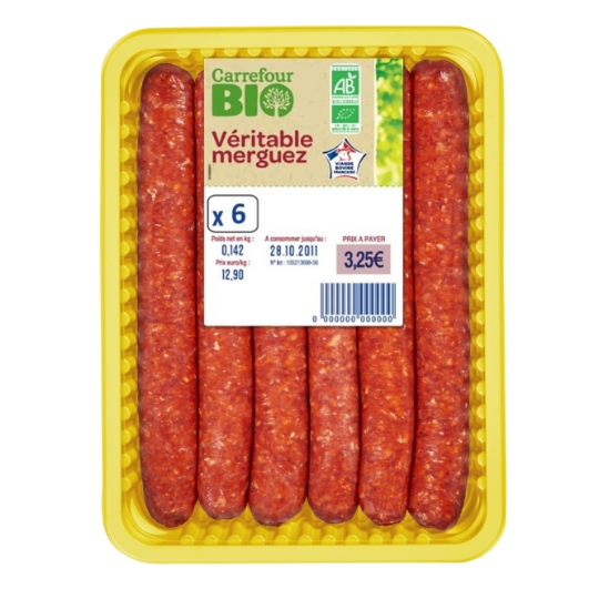 Merguez Bœuf Bio CARREFOUR BIO