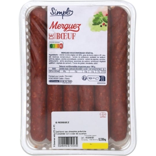 Merguez de Bœuf Petit Prix SIMPL