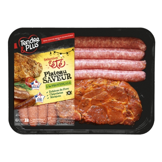 Assortiment de Viande : Échines Saveur Provençale Merguez Chipolatas TENDRE ET PLUS
