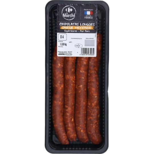 Chipolatas Longues Saveur Mexicaine CARREFOUR LE MARCHE