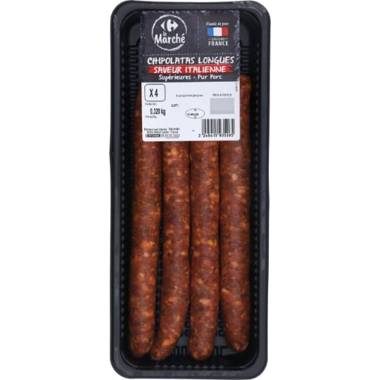 Chipolatas Longues Saveur Italienne CARREFOUR LE MARCHE
