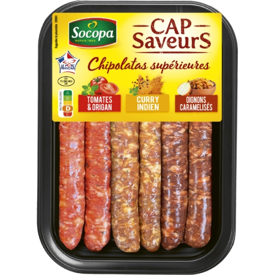 Assortiment de Saucisses : Chipolatas 3 Saveurs SOCOPA