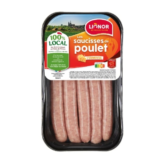 Saucisses de filet de poulet au fromage  LIONOR