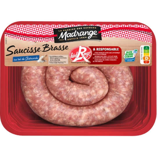 Saucisses Brasse au Sel de Guérande Label Rouge MADRANGE