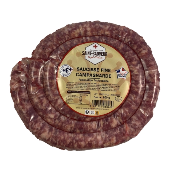 Saucisse Fine Campagnarde Fabrication Toulousaine SALAISONS DE SAINT-SAUVEUR