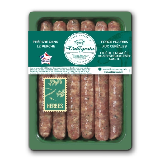Chipolatas aux Herbes Préparé dans le Perche VALLEGRAIN