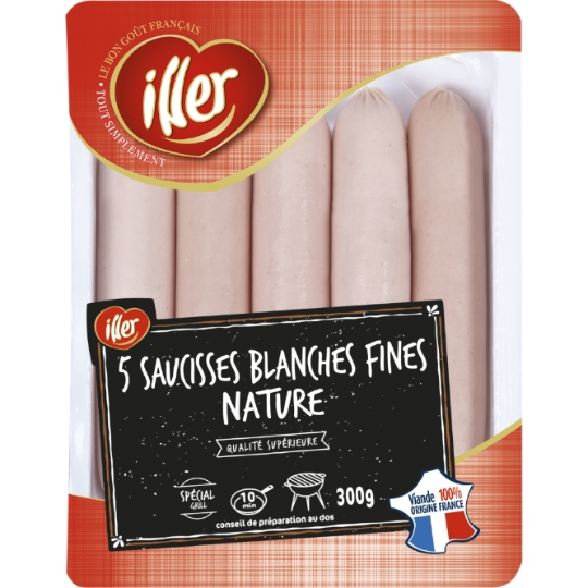 Saucisses Blanches Fines Nature Qualité Supérieure ILLER