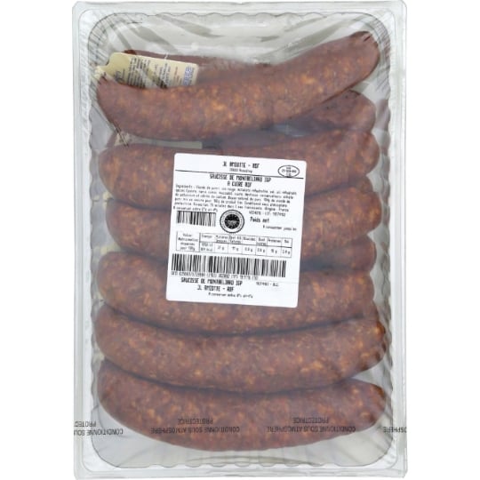 Saucisse de Montbéliard à Cuire IGP