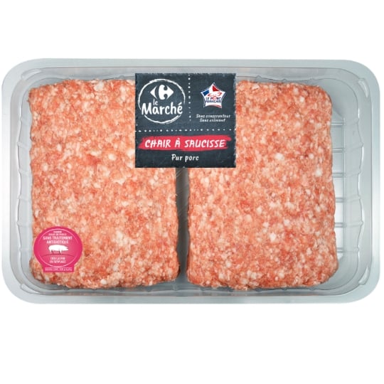 Farce : Chair à Saucisse Pur Porc CARREFOUR LE MARCHE
