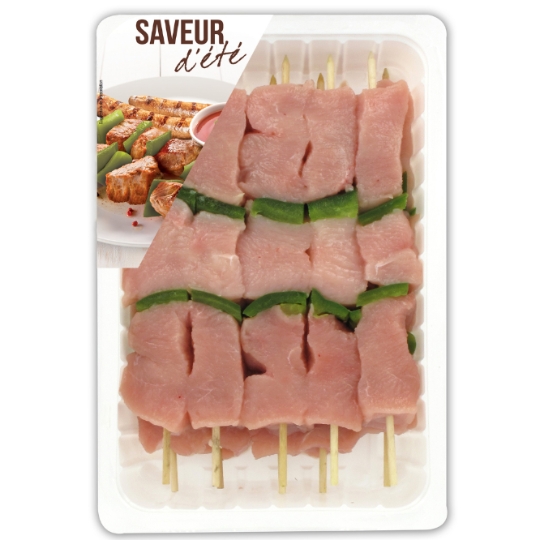 Brochettes de Filet  de Dinde avec Poivrons SAVEURS D'ETE