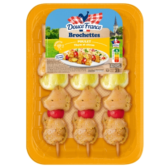 Brochettes Poulet Thym et Citron DOUCE FRANCE