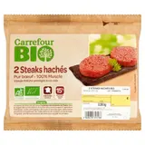 Steaks Hachés Bœuf Bio 15% MG CARREFOUR BIO