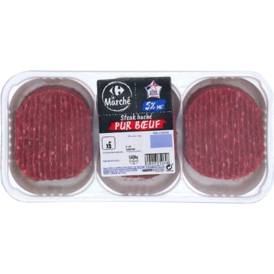Steaks Hachés Pur Bœuf 5% MG CARREFOUR LE MARCHE