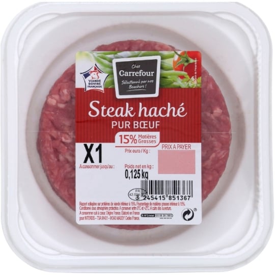 Steak Haché Pur Bœuf 15% MG