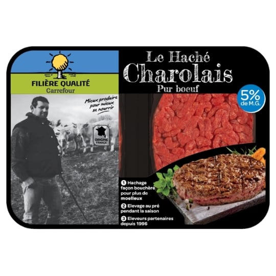 Steaks Hachés Pur Bœuf 5% MG FILIERE QUALITE CARREFOUR