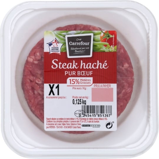 Steak Haché Pur Bœuf 15% MG