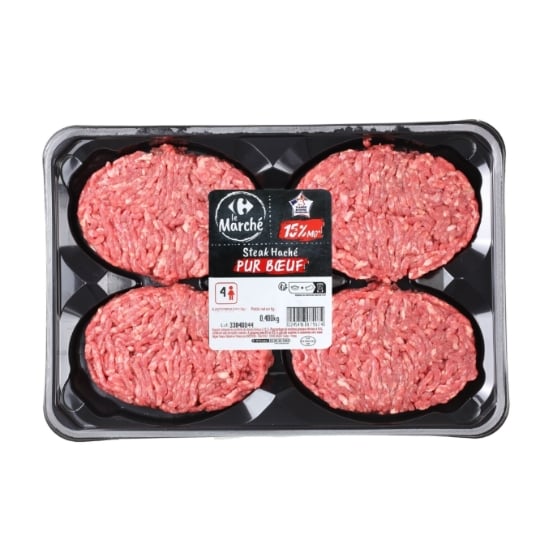 Steaks Hachés Pur Bœuf 15% MG CARREFOUR LE MARCHE