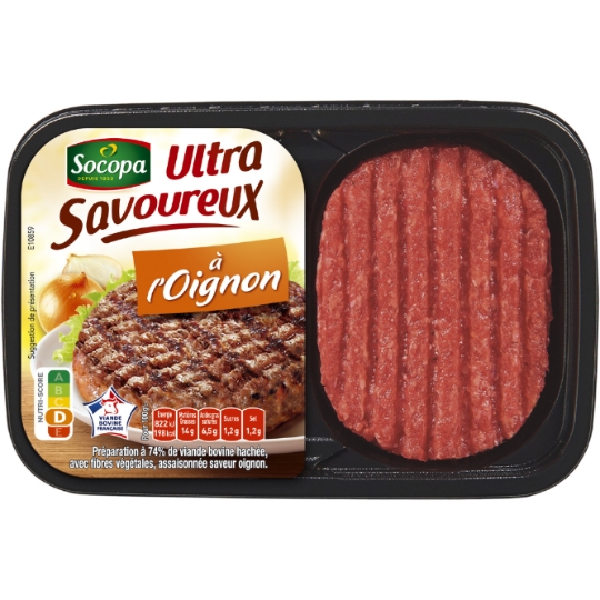 Steaks Hachés 15% MG à L'oignon SOCOPA