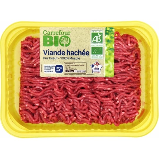 Viande Hachée Pur Bœuf 5% MG CARREFOUR BIO