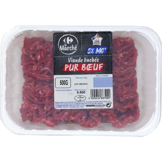Viande Hachée Pur Bœuf 5% MG CARREFOUR LE MARCHE