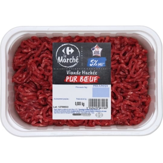 Viande Hachée Pur Bœuf 5% MG CARREFOUR LE MARCHE