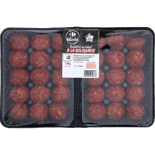 Boulettes au Bœuf à La Bolognaise CARREFOUR LE MARCHE