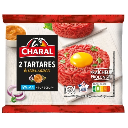 Steaks Hachés Tartare 5% MG Avec La Sauce CHARAL
