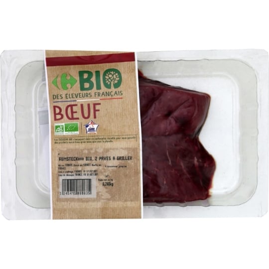Viande Bovine : Pavés de Rumsteak*** à Griller CARREFOUR BIO
