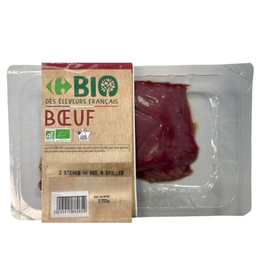 Viande Bovine : Steaks*** à Griller CARREFOUR BIO
