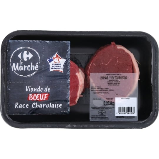 Viande Bovine : Pavé*** en Tournedos à Griller CARREFOUR LE MARCHE
