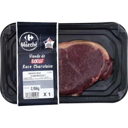 Viande Bovine : Entrecôte *** à Griller CARREFOUR LE MARCHE