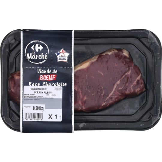 Viande Bovine : Faux Filet*** à Griller CARREFOUR LE MARCHE